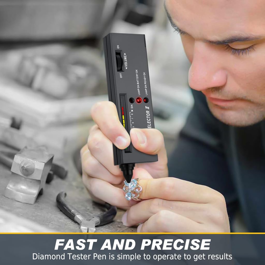 ZIBUYU Electronic Diamond Tester for Gemstone Identification with LCD Display and 160x40x22mm Portable Design