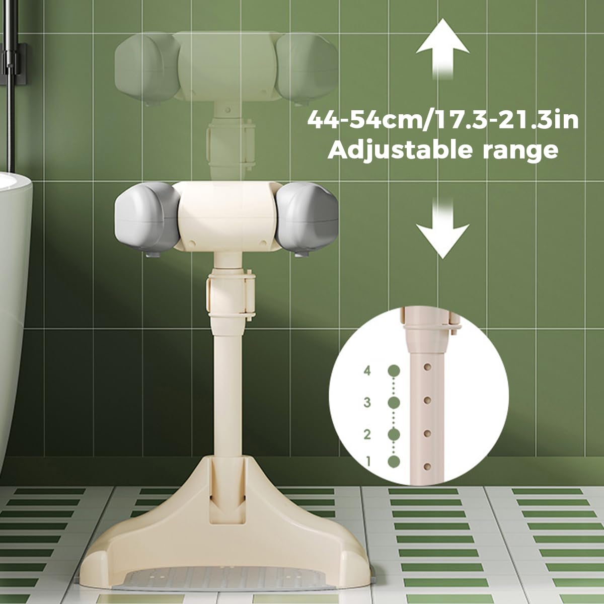 SNOWIE SOFT Baby Bath Stand for 12–36 Month Toddlers with 44–54cm Adjustable Height and Anti-Slip Wide Base | Folding Portable Design