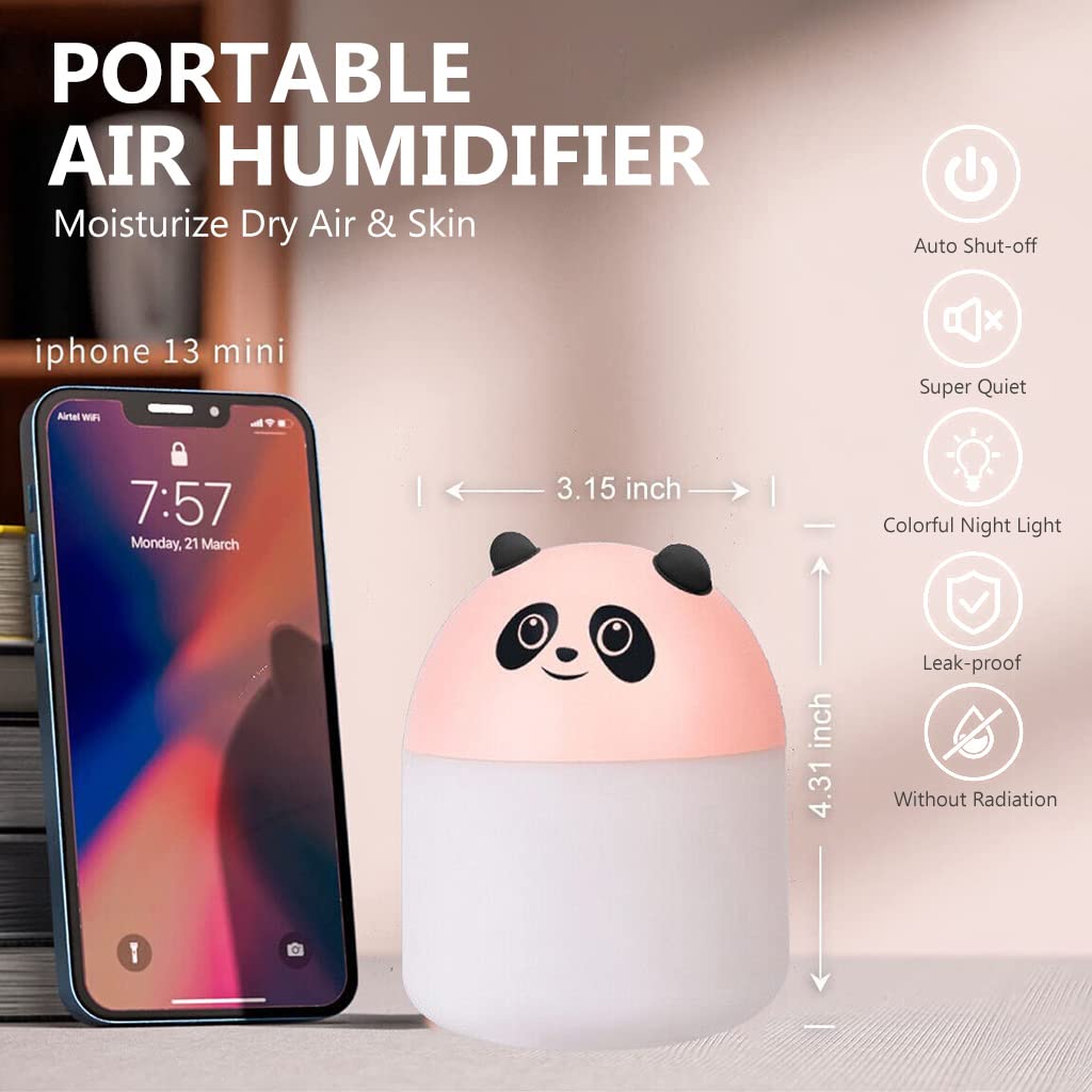 Supvox Humidifier for Bedroom and Office with 250ml Tank featuring 7 LED Lights | USB Quiet Cool Mist