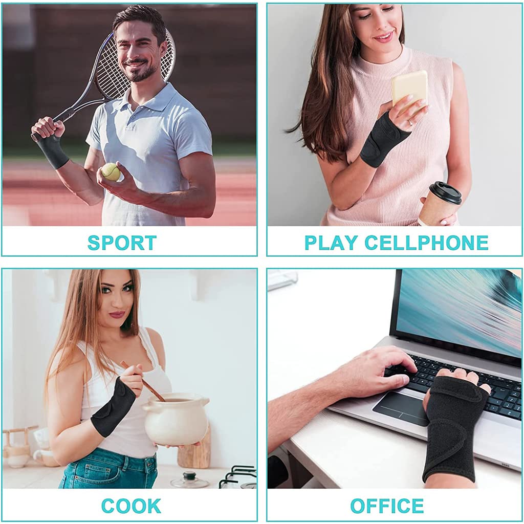 ZIBUYU Wrist Support for Right Hand Pain Relief with Removable Metal Brace and Adjustable Compression | Breathable Fabric for Sports and Daily Use