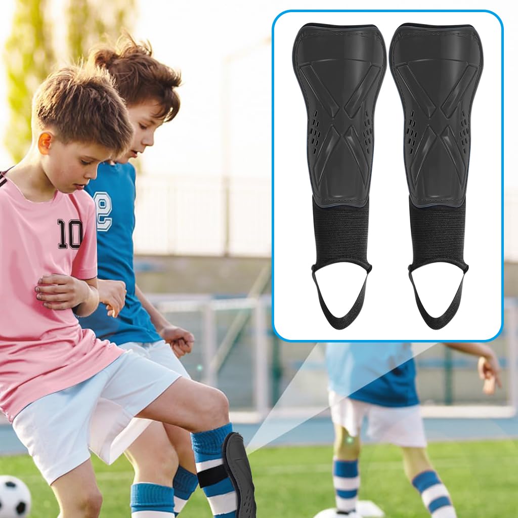 Proberos Football Shin Guard for Kids with EVA Cushioning & Ankle Support | Adjustable Fit 8–13 in