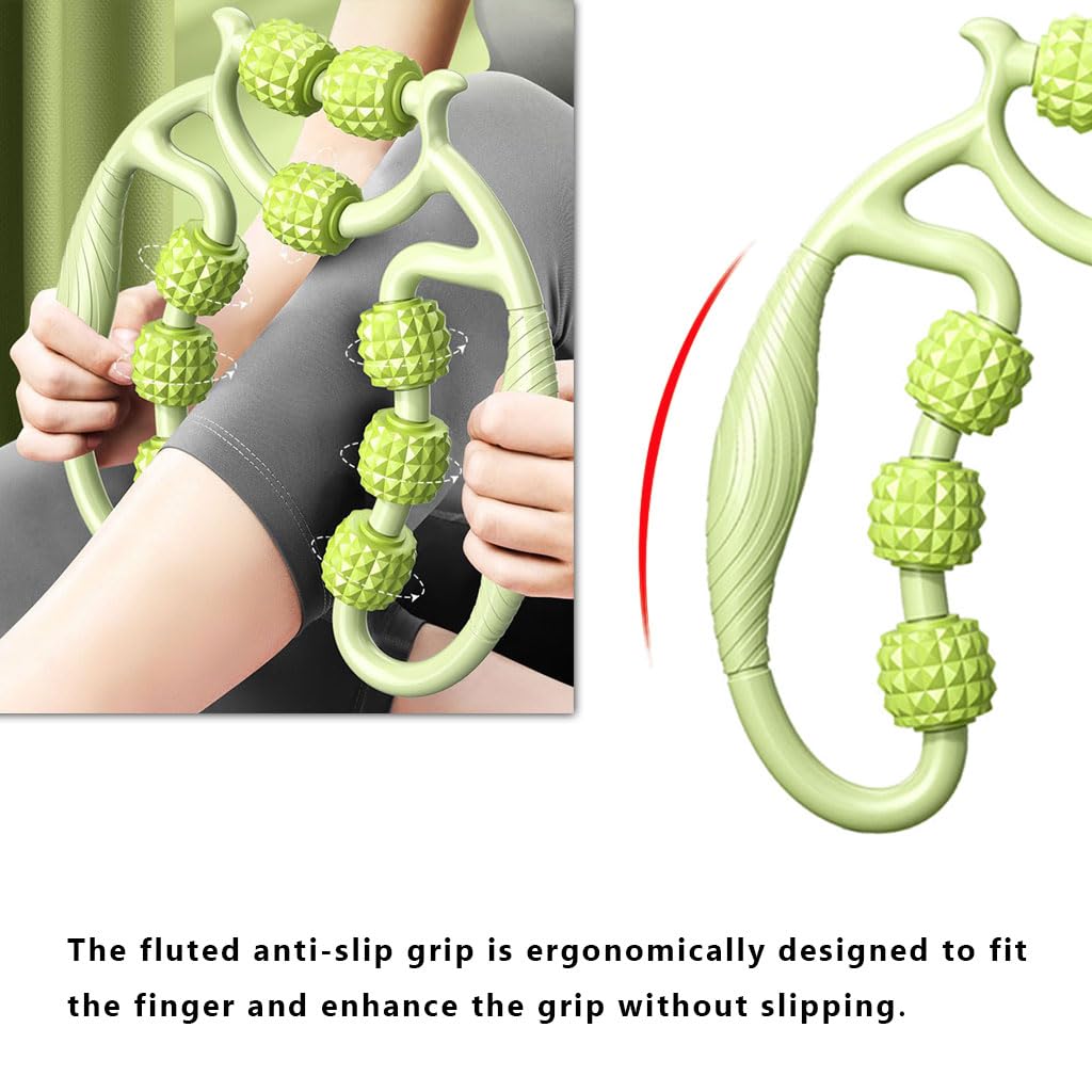 Optifit Muscle Roller for Full Body Massage with 9 EVA Rollers and Non Slip Handles | Relieves Muscle Soreness After Workouts