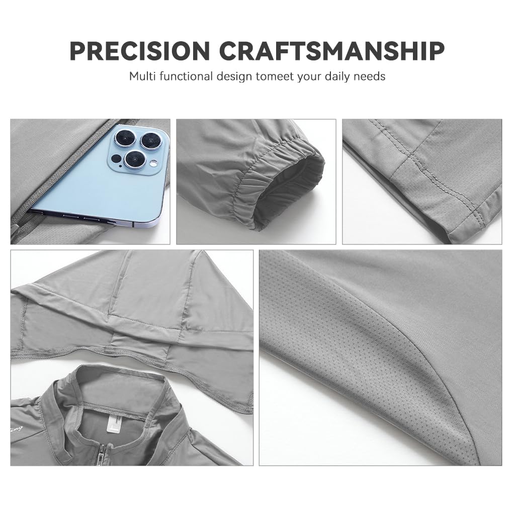 Venzina UPF 50+ Sun Jacket for Women with Removable Hat and Dual Zip Pockets | Quick-Dry Nylon