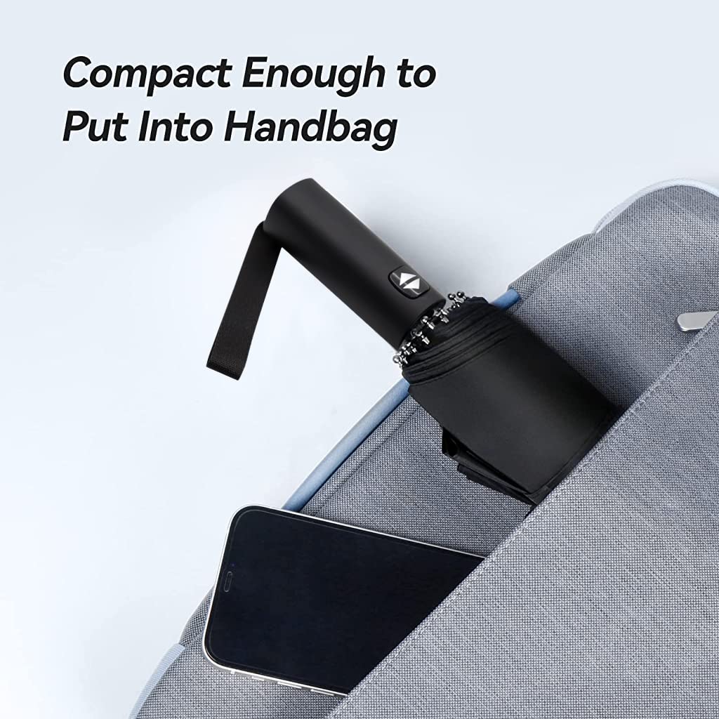 PALAY Umbrella for Travel and Daily Use with 12 Fiberglass Ribs and Auto Open | Black