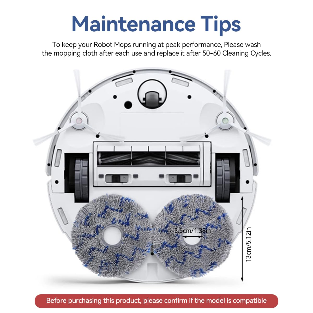 HASTHIP Mop Cloth Replenishment Kit for DEEBOT T20 Omni Series featuring Absorbent Reusable Microfiber Pads | 4Pcs Replacement Accessory Set