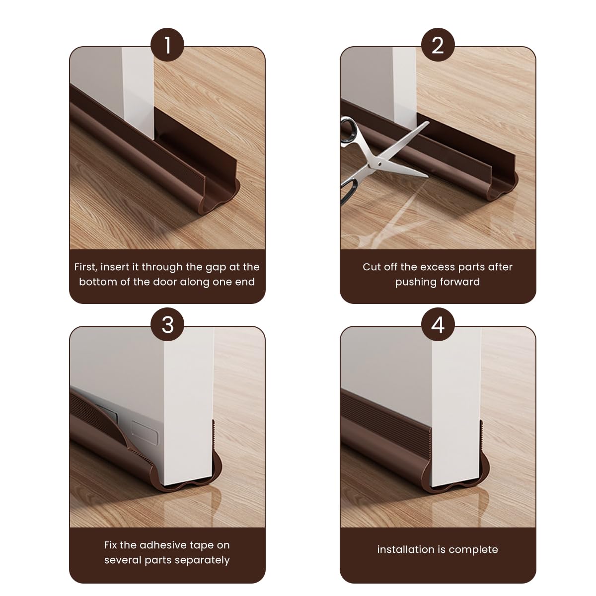 HASTHIP Door Seal Strip for Draft Protection featuring Self-Adhesive PVC Rubber 36.6 in | Noise and Weather Insulation