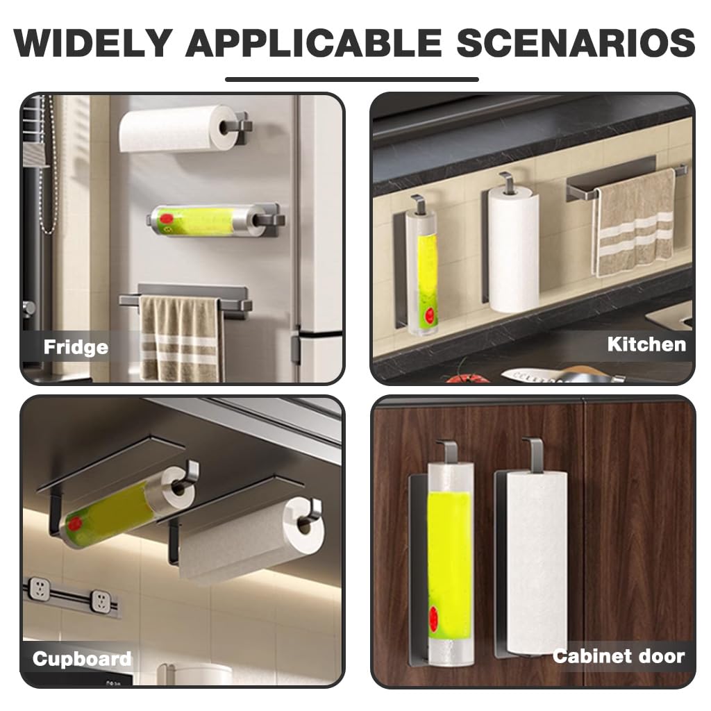 Supvox Magnetic Tissue Paper Holder for Kitchen with Strong Magnet & 6 in Roll Fit | Space Saving Rack for Fridge or RV