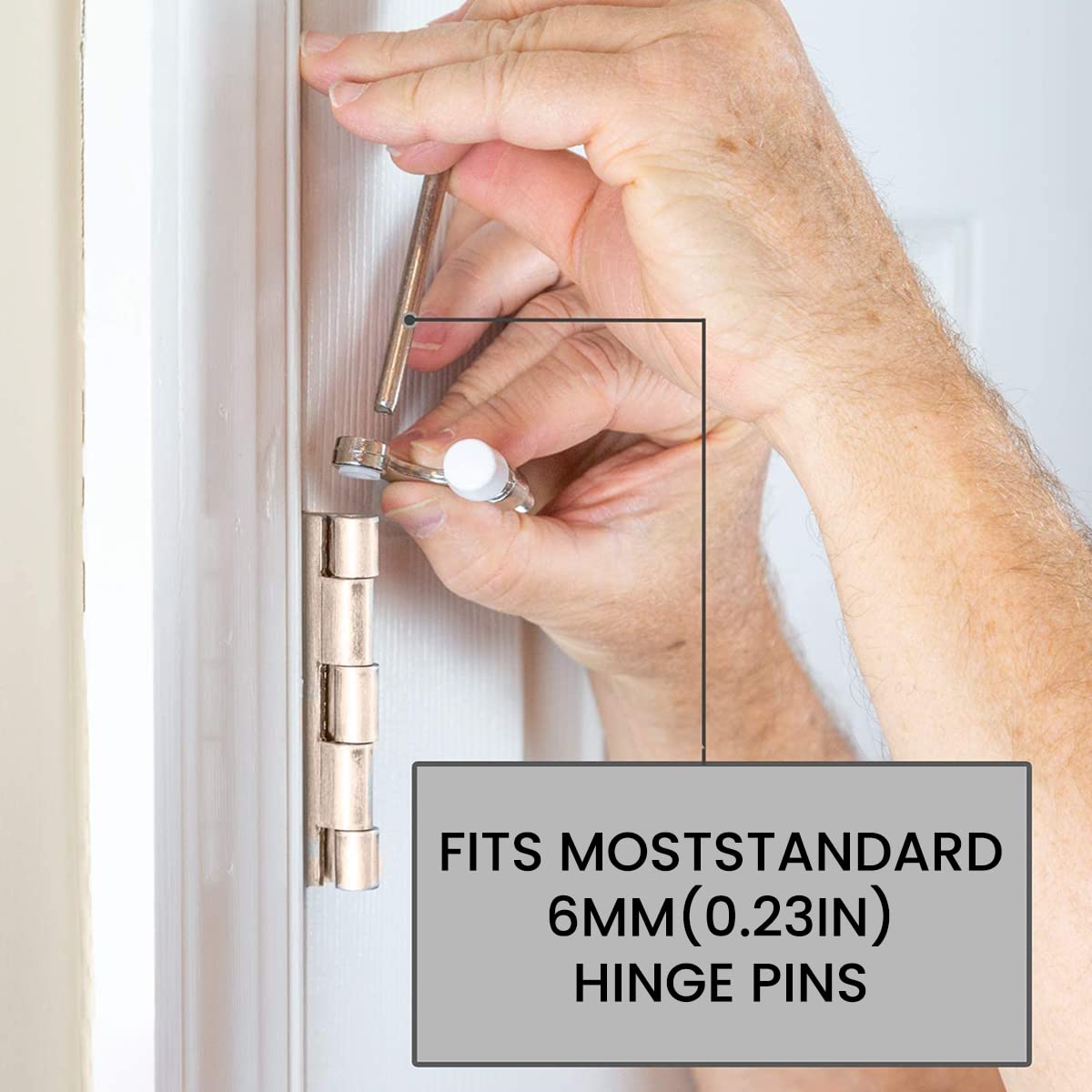 HASTHIP Door Stopper for Home with Adjustable Hinge Pin Design 2pcs 2-1/2x1-3/4 in White | Zinc Alloy and Rubber Bumper