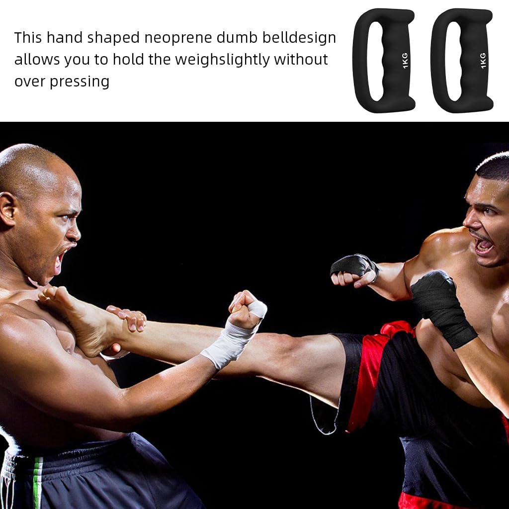 Proberos Dumbbell Pair for Aerobic Boxing Workouts with Ergonomic Grip and 1kg Iron Core