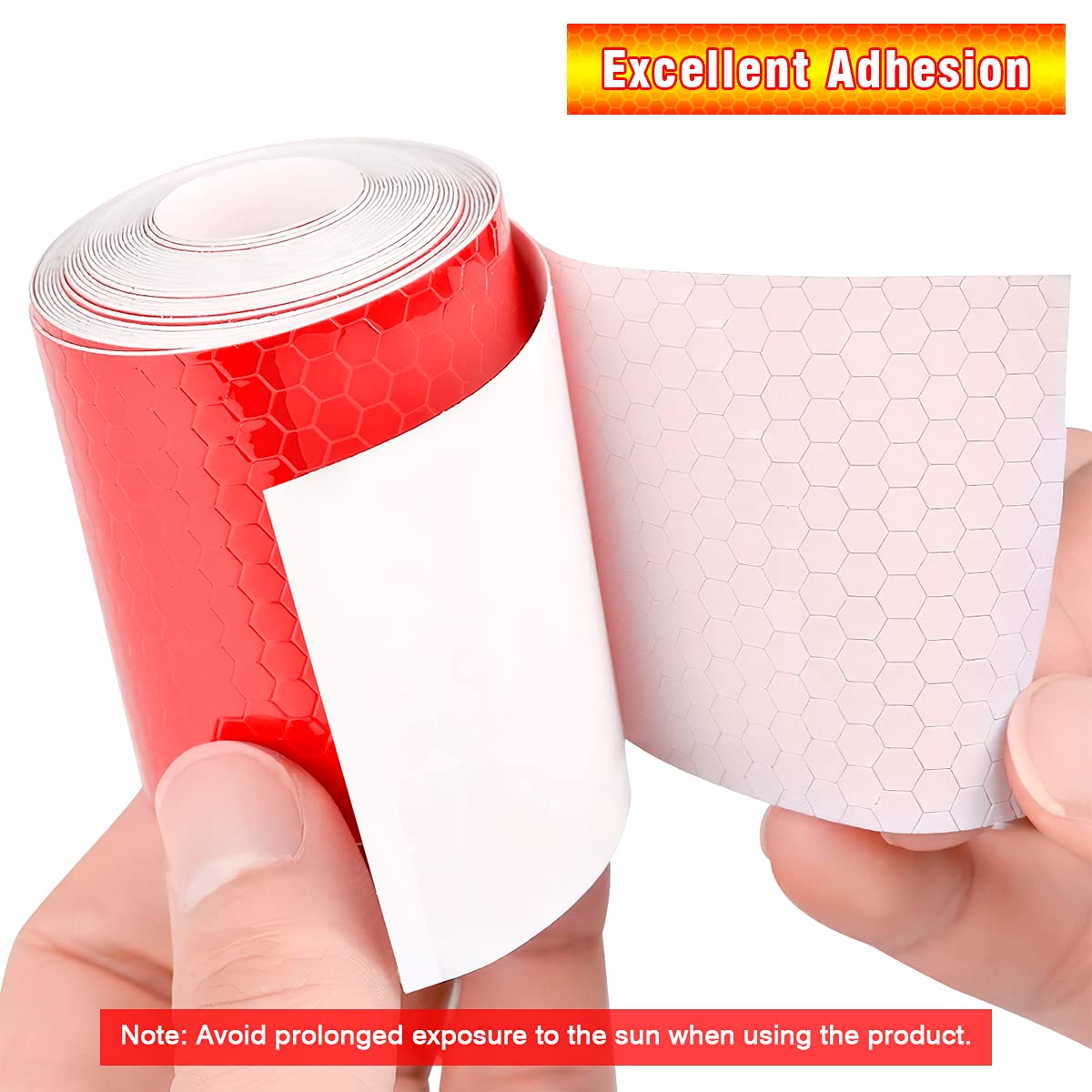 STHIRA Reflective Tape for Vehicles and Helmets featuring Self Adhesive Waterproof Film 50mm x 3m | White Red Yellow