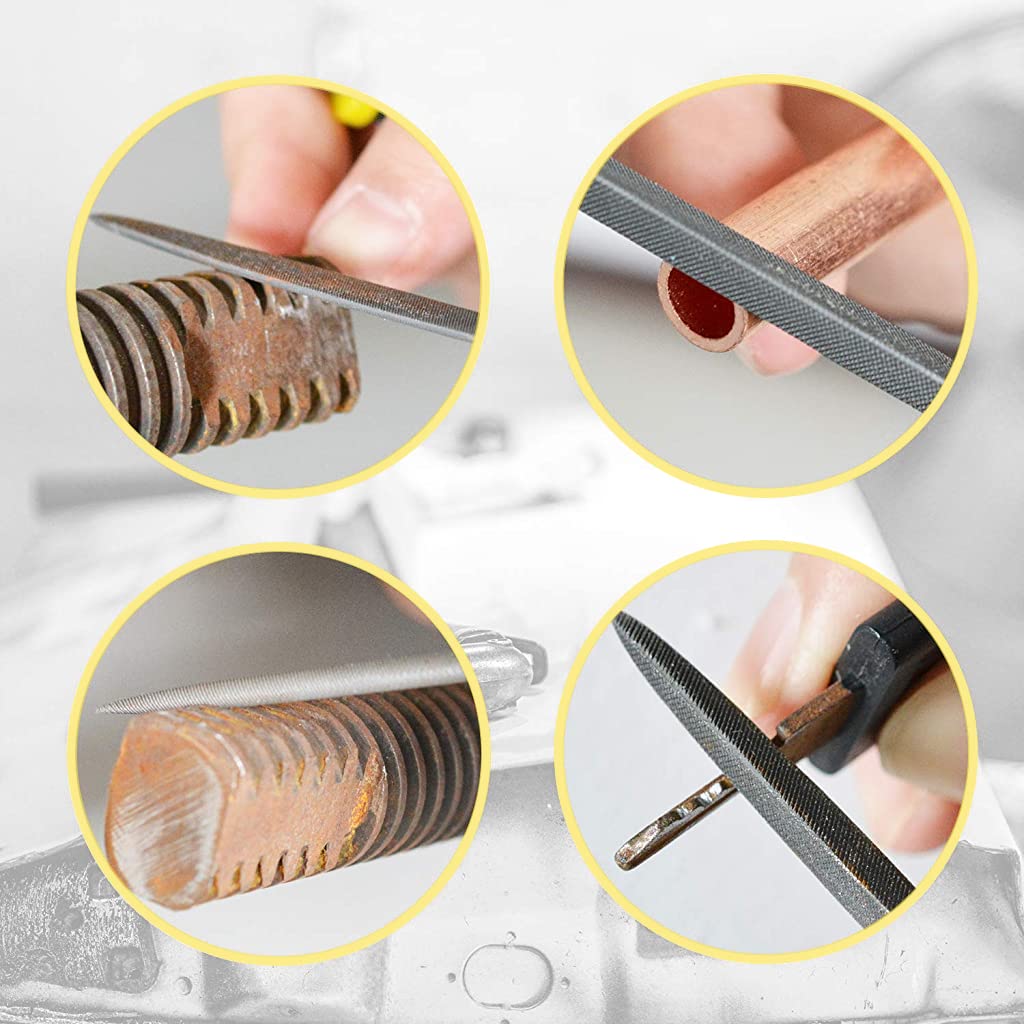 HASTHIP File Tools Set for Wood and Metal Craftwork with Anti-Slip Handles 20 pcs 5mm 180mm