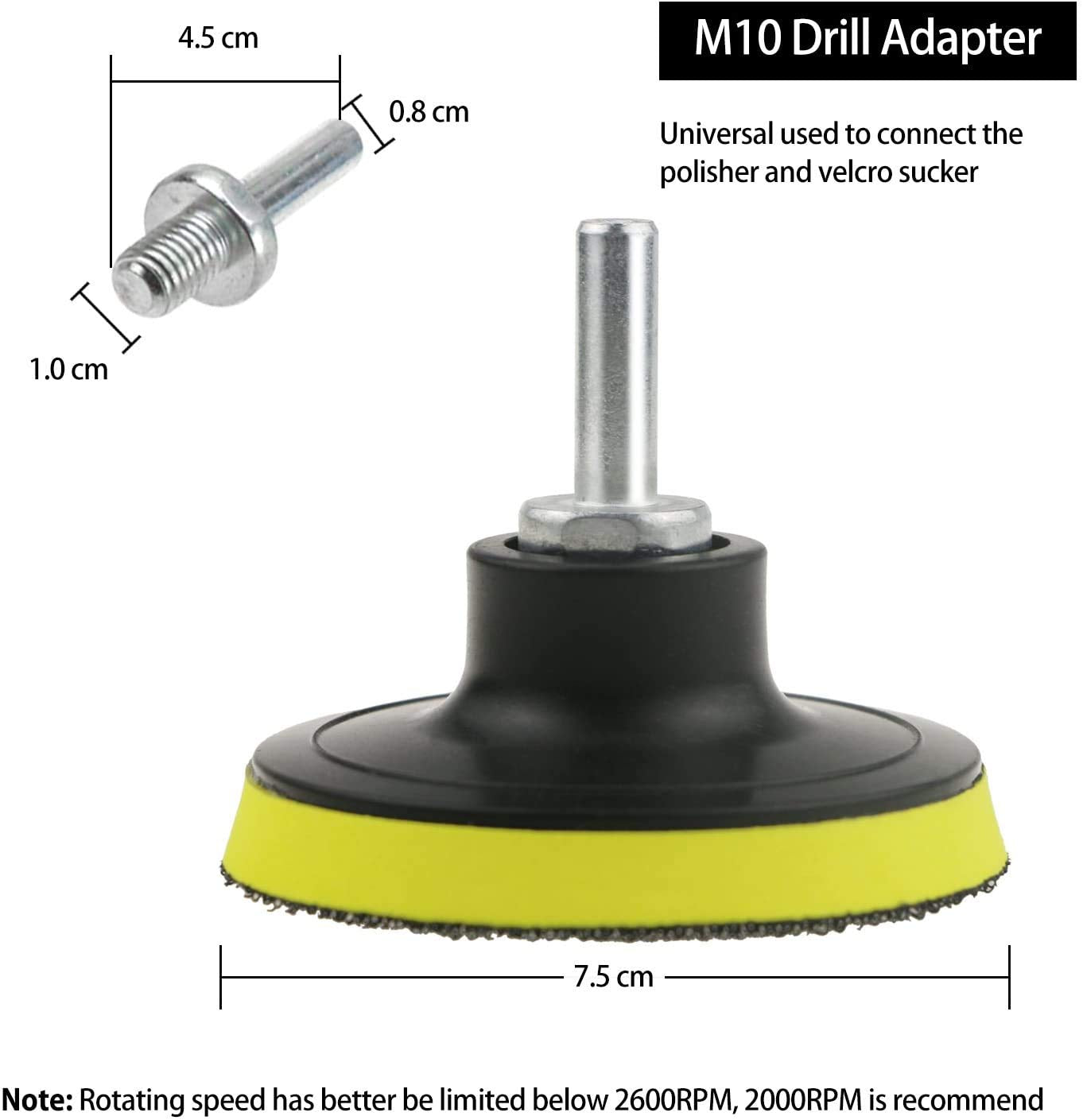 STHIRA Car Polish Kit for DIY Detailing with Drill Adapter and 3-inch 10 Piece Pad Set | Washable Sponge and Wool Pads