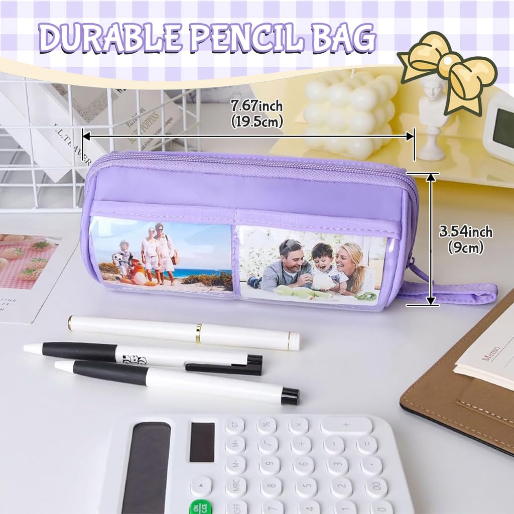 ZIBUYU Pencil Case for Stationery and Travel Toiletries with Cylindrical Oxford PVC Design