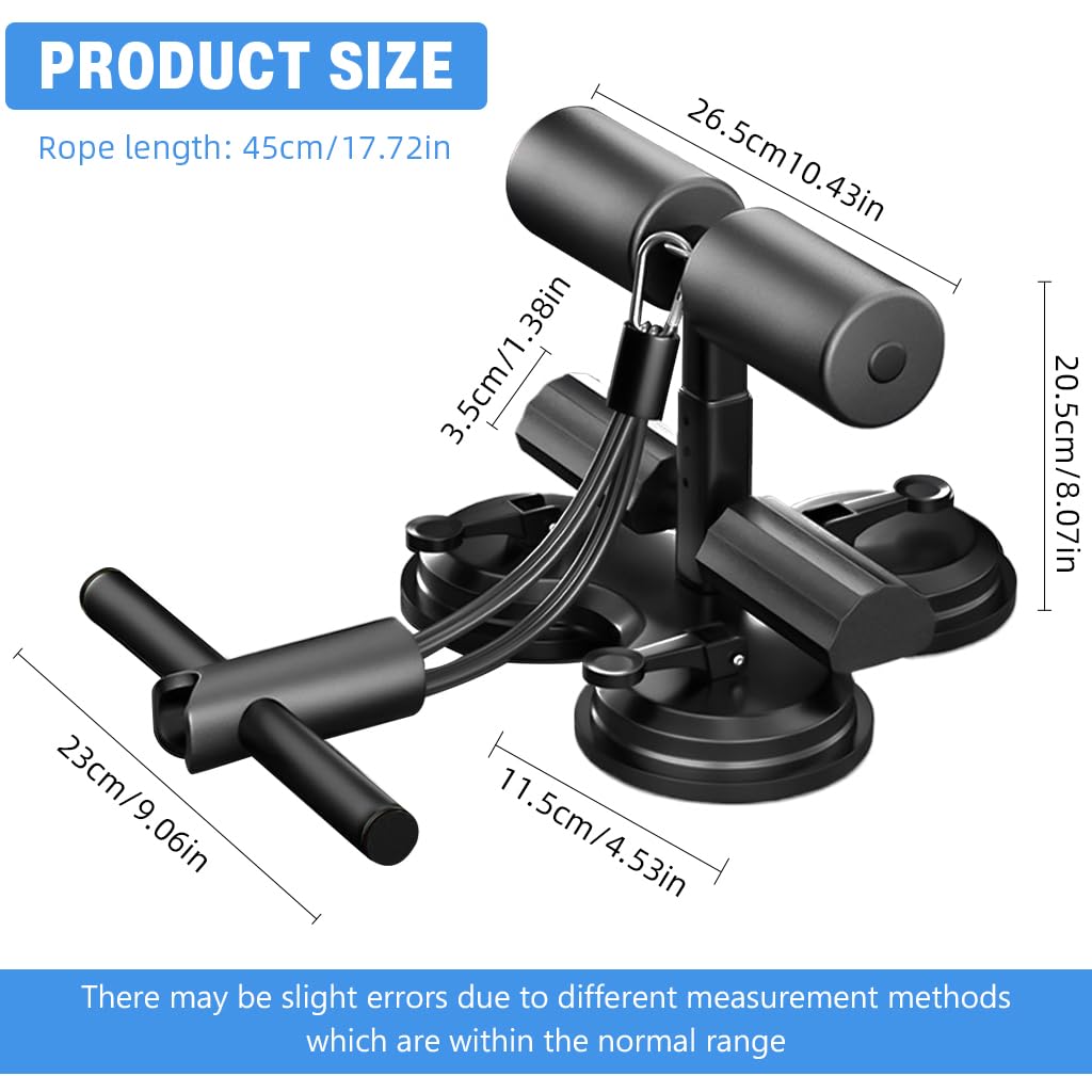 Proberos Sit Up Bar for Home Workout with Dual Strong Suction Cups and Adjustable Height
