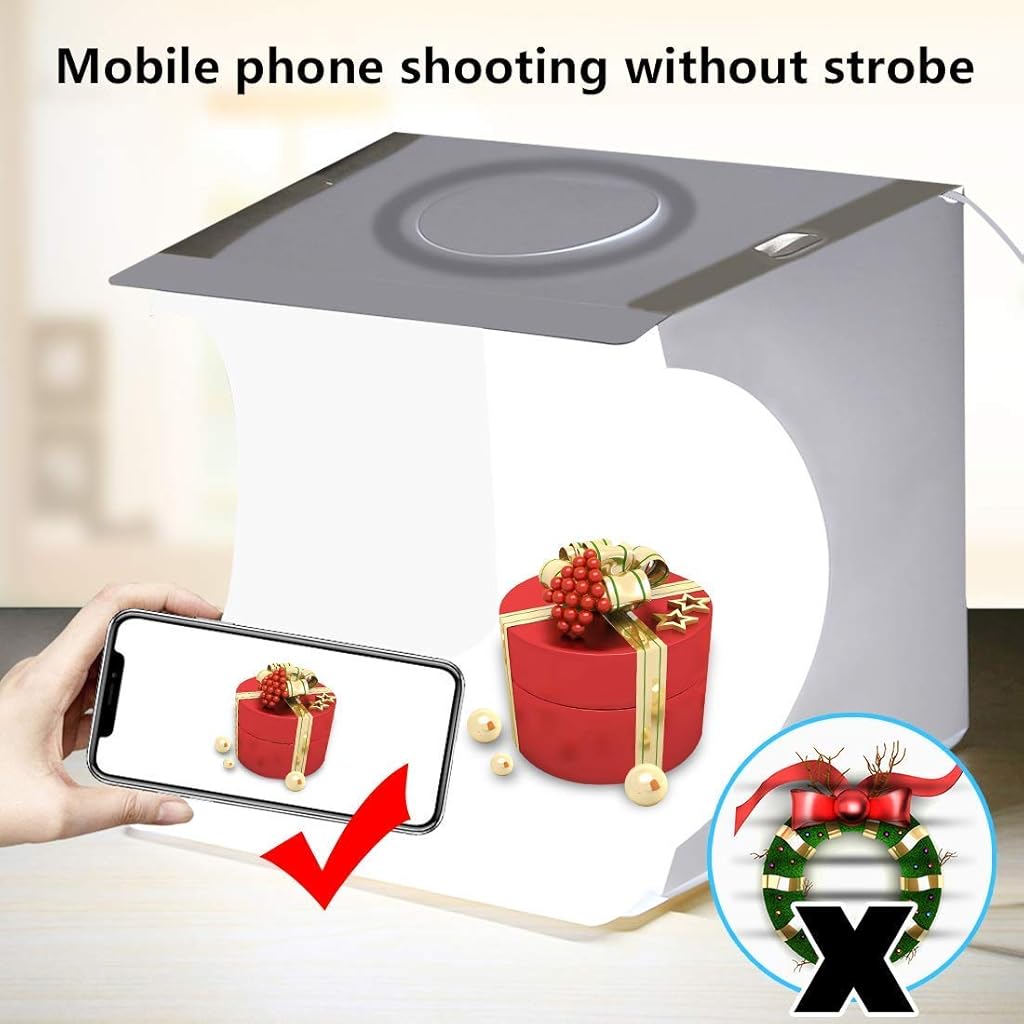 Verilux® Mini Portable Photo Studio Box, Portable Photo Studio Box for Jewellery and Small Items Portable Folding Photography Studio Box Booth Shooting Tent Kit(9.1inch