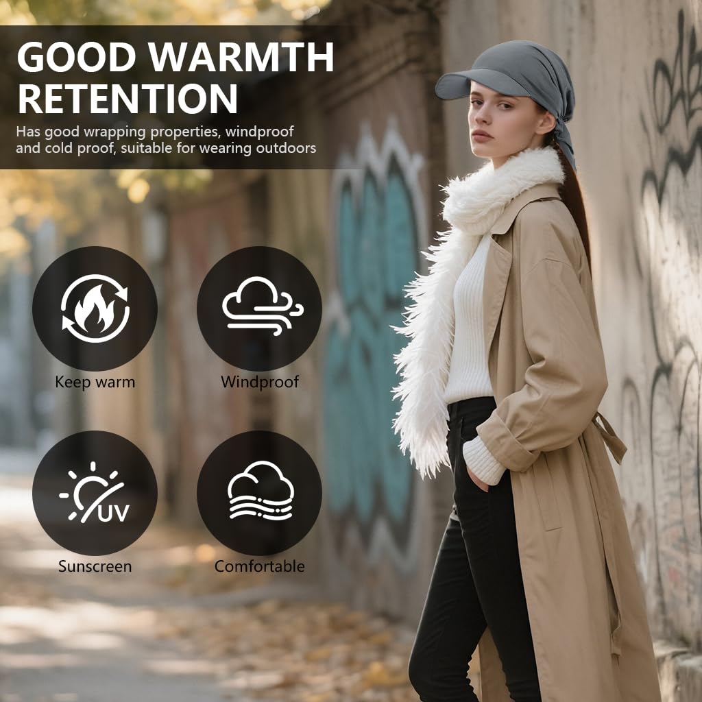 SANNIDHI Skull Cap for Women featuring Stretchy Tie Back Design in Breathable Grey Fabric