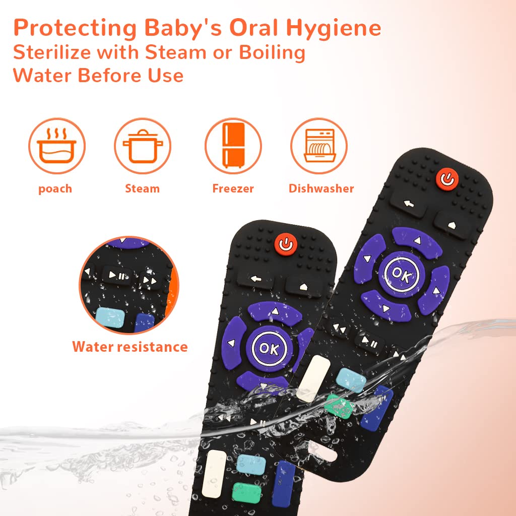 PATPAT Silicone Teether Toy for 6–12 Months featuring Pig Remote Shape and Blue Color | Soothes Baby Gums and Supports Sensory Development