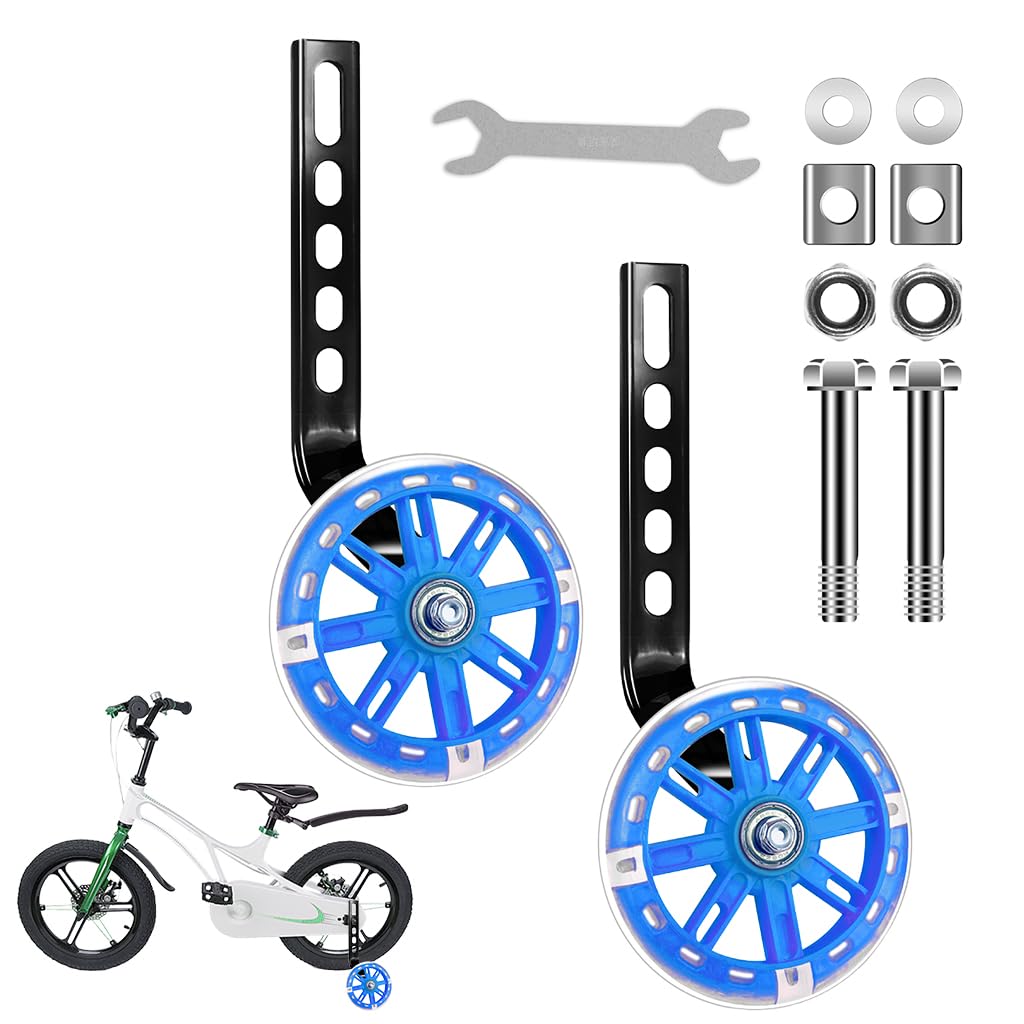 Proberos Kids Bike Training Wheels for 12–20 Inch Bicycles with LED Flashing Rotation | Powder Coated Steel Support