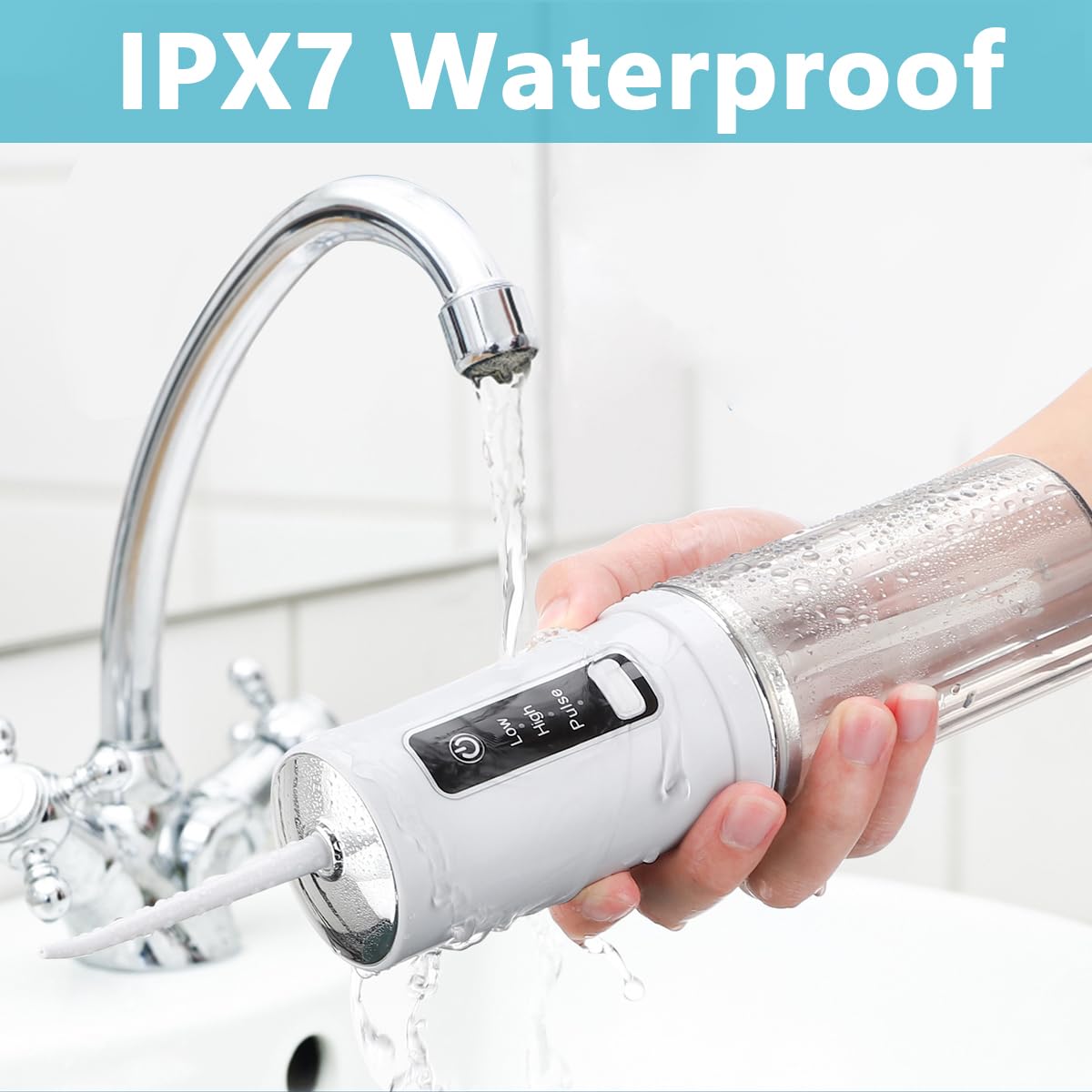 HANNEA Water Dental Flosser for Teeth Cleaning with 230ml Tank and 3 Modes | IPX7 Waterproof Portable Irrigator