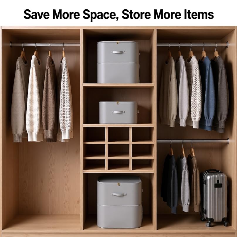 ZIBUYU Self Compression Organizer Bag for Home and Travel with Reinforced Fabric | Space Saving Design