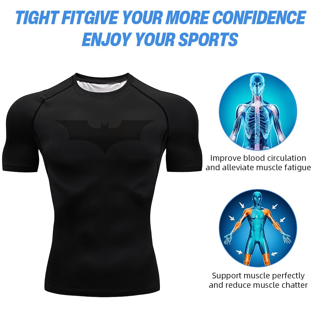 PROBEROS Sport T Shirt for Running and Gym with Moisture Wicking Polyester Fabric | Black XL