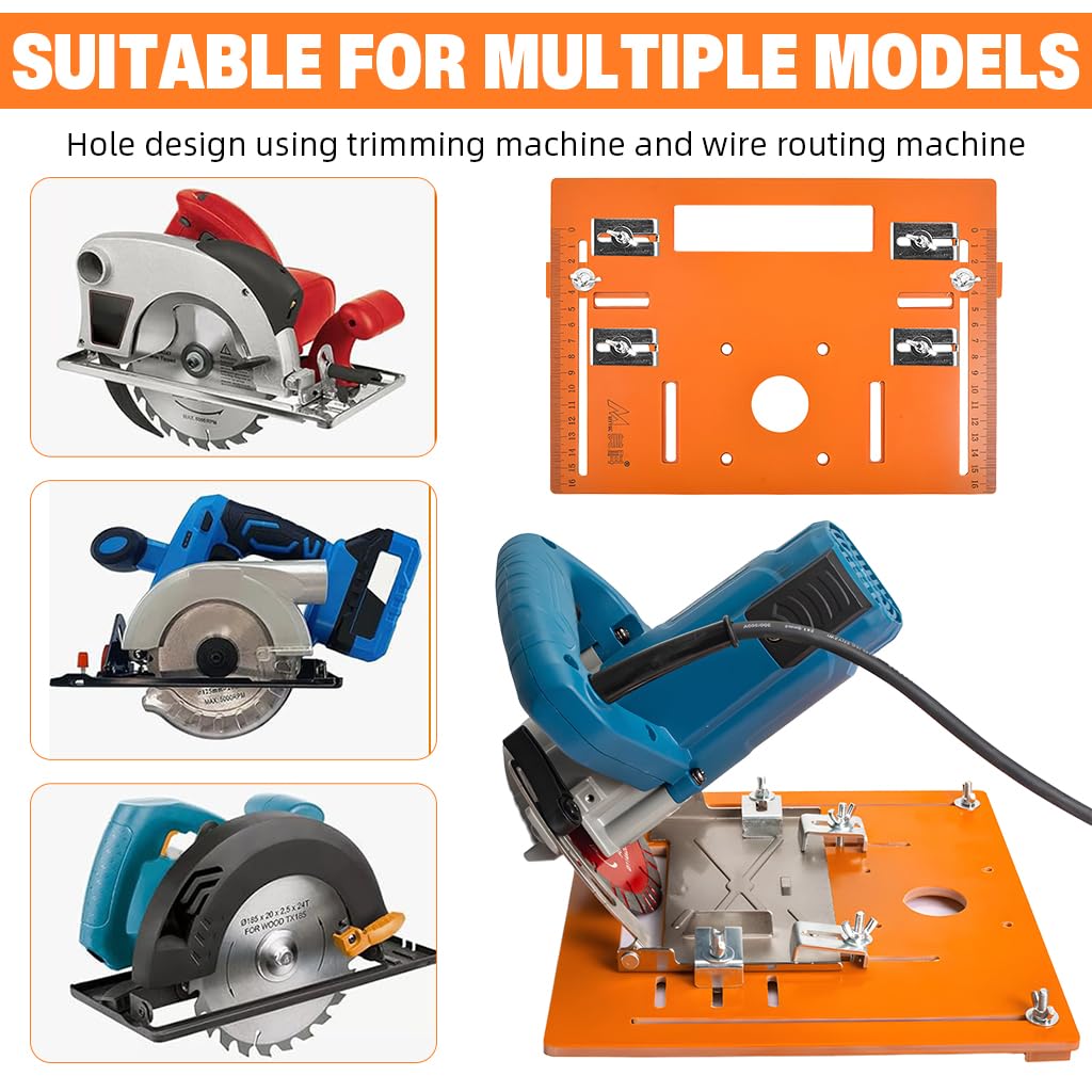 Serplex Circular Saw Guide Rail Bottom Plate for Woodworking with Etched Scale Base 28x20cm 2PCS
