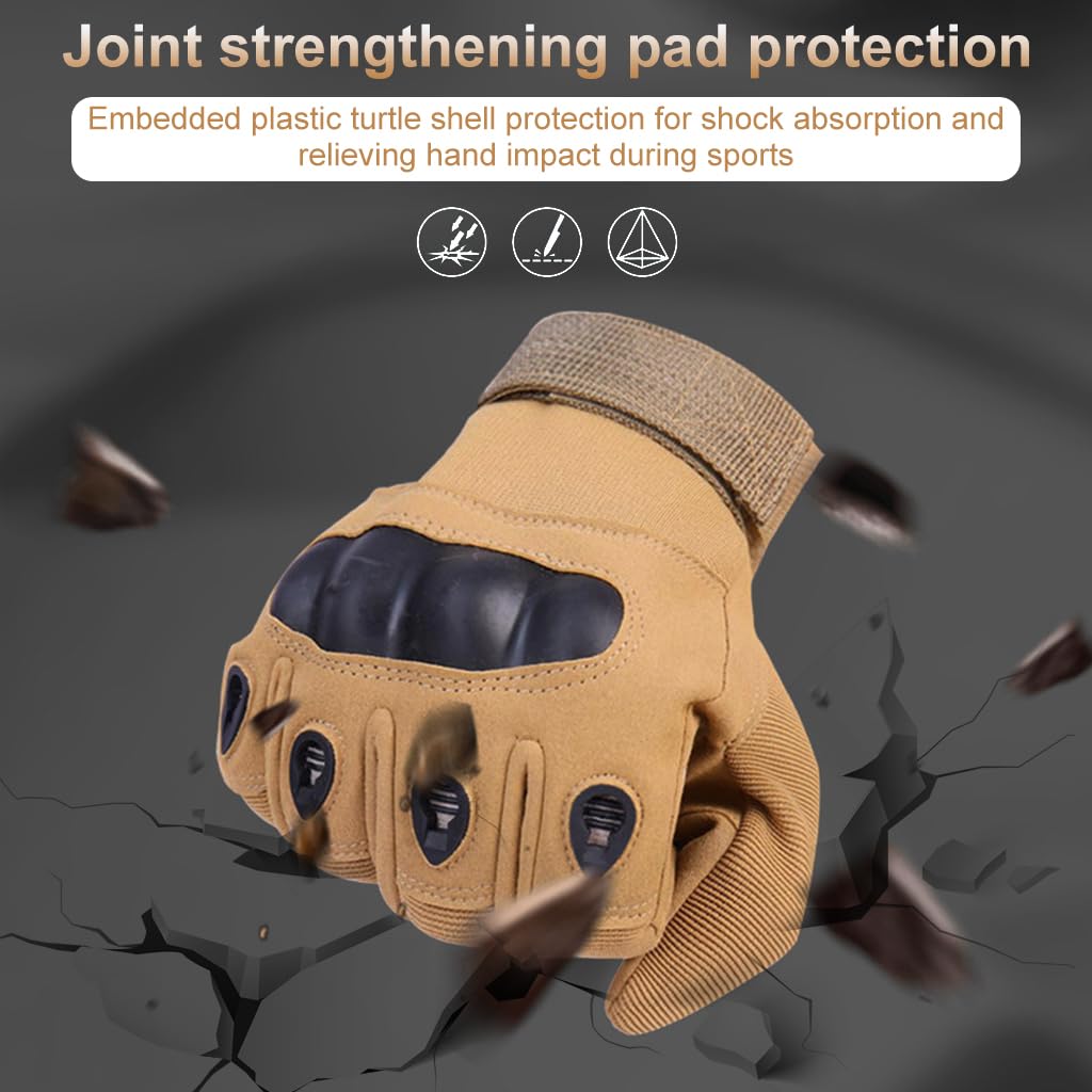 PROBEROS Full Finger Bike Riding Gloves for Outdoor Sports with EVA Knuckle Protection | Touchscreen Design and Wear Resistant Nylon Palm 12cm