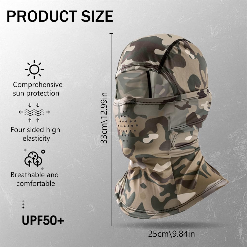 Optifit® Summer Balaclava Face Mask Quick Dry Cooling Fabric Sun Protection Outdoor Slim Balaclava Hat with Breathable Mesh Face Cover High Stretchy Balaclava Face Mask for Riding, Hiking, Camping