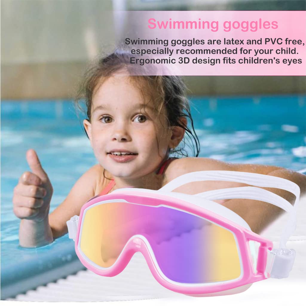 Proberos® Professional UV Protection Indoor Outdoor Swimming Goggles for Kids Leakproof Silicone Frame Anti-fog Swimming Goggles Adjustable Swim Goggles for Boys Girls 4-16 Years Old