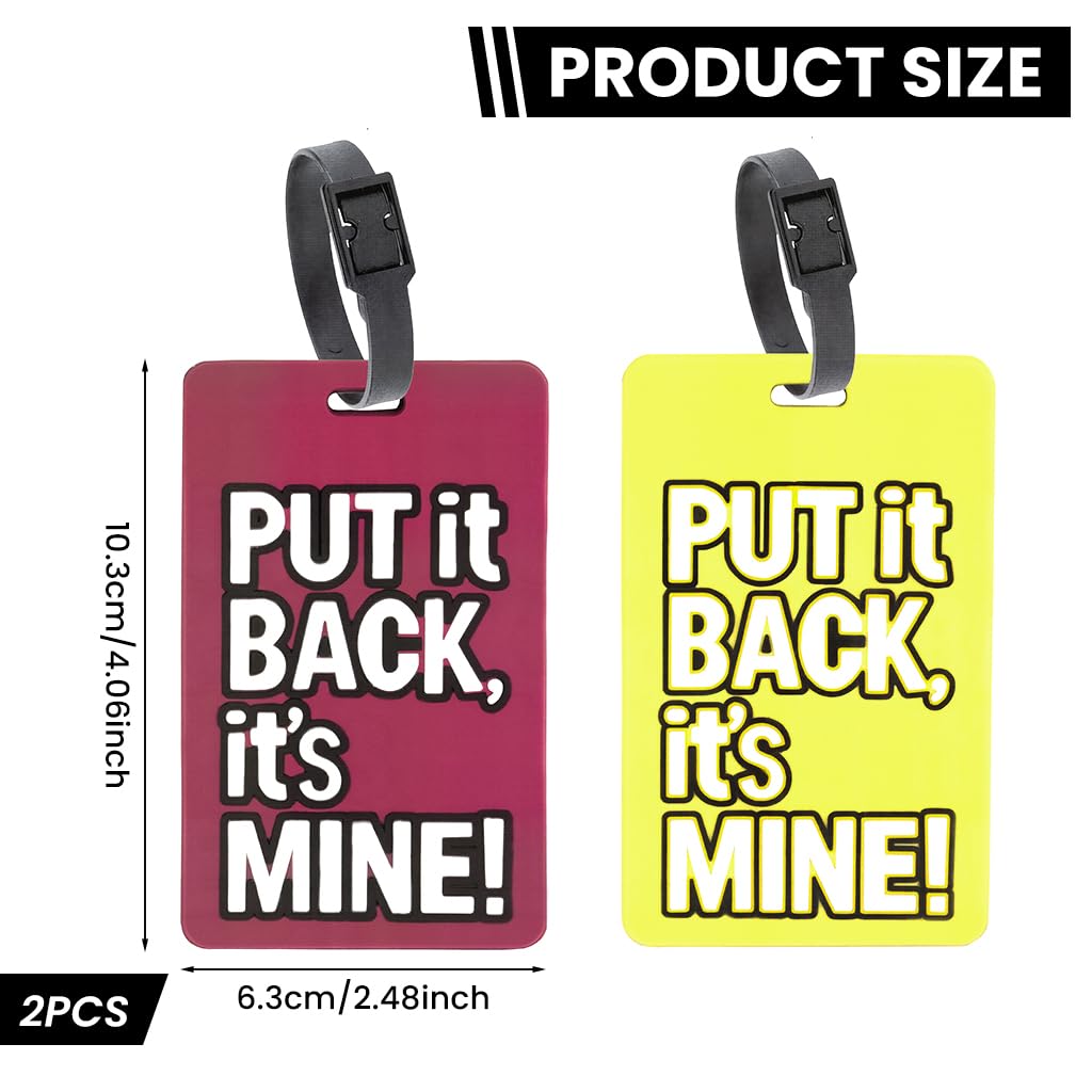 ZIBUYU PVC Luggage Tags for Suitcases and Bags featuring Privacy Cover & Easy Attachment | Set of 2