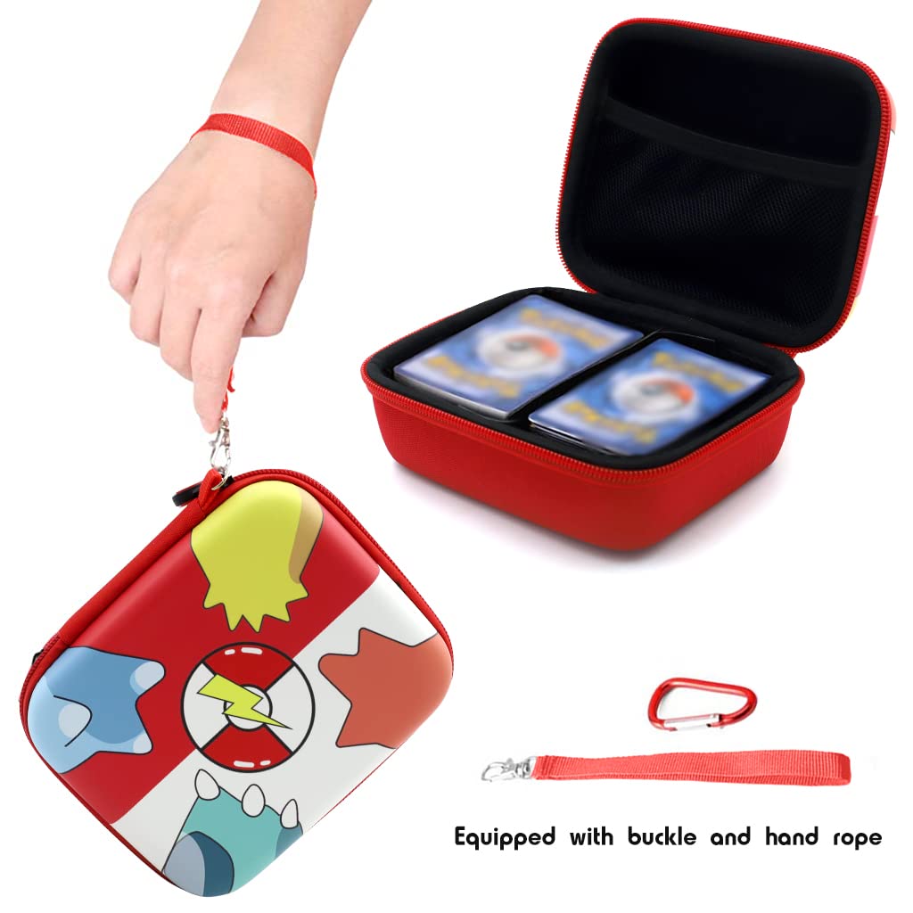PATPAT Pokemon Cards Binder for 200 Trading Cards with Zipper Closure and Wrist Strap | EVA PU Leather Waterproof Organizer Bag for Kids and Collectors