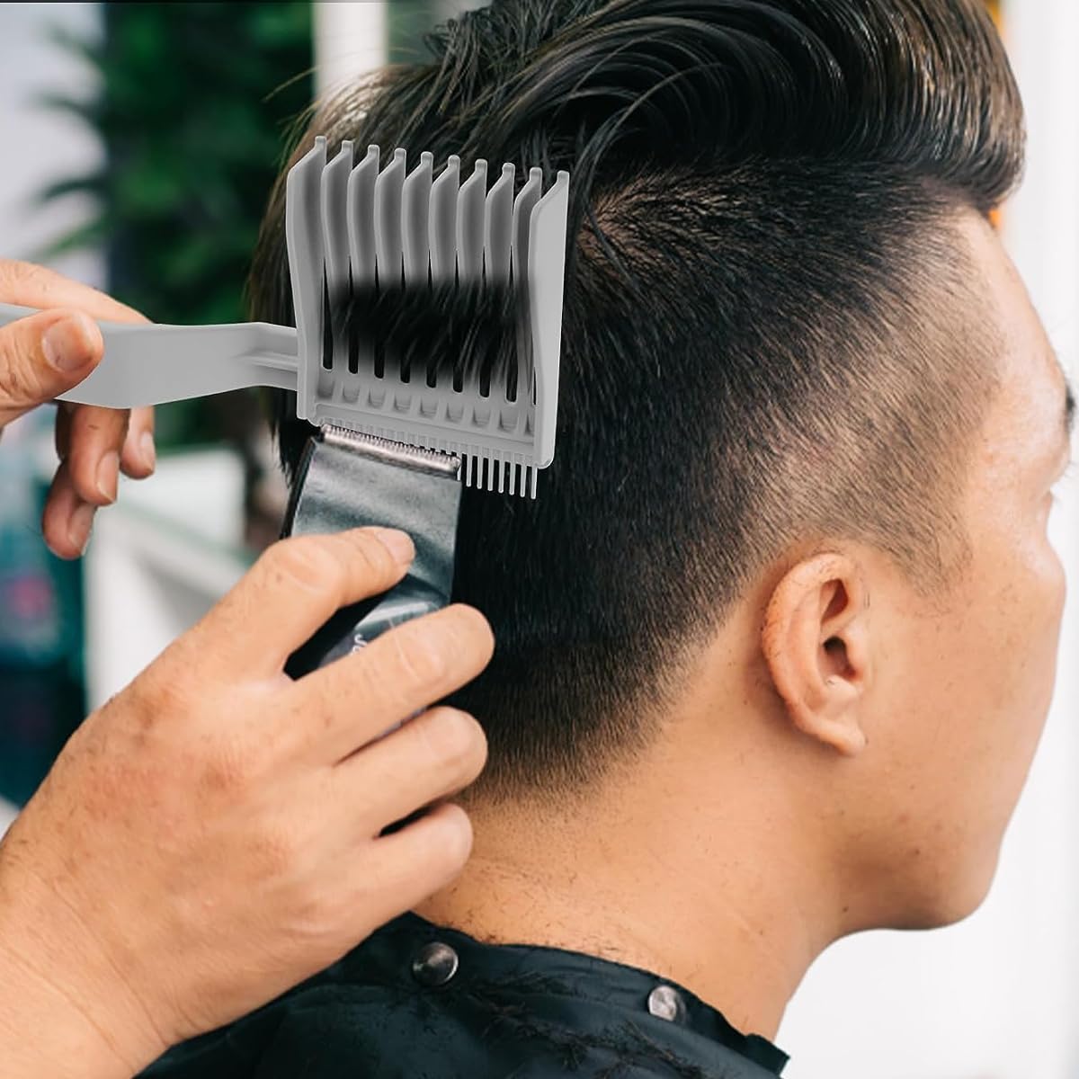 Venzina® Barber Comb Fade Combs Professional Hair Cutting Comb Heat Resistant Haircut Styling Tool With Dual Teeth, for Precision Cuts & Styling, Home or Salon Use - Grey