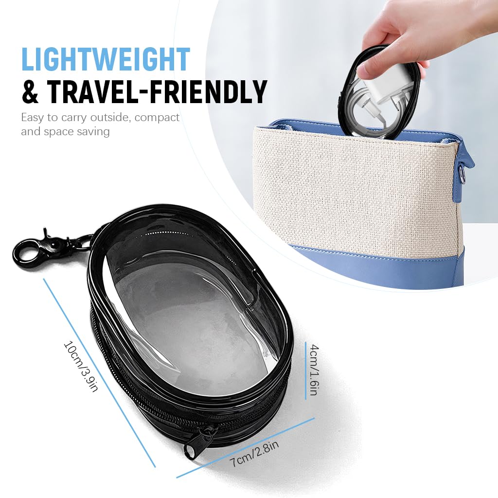 Supvox PVC Transparent Storage Bag for Cable and Chargers with Quick Release Buckle | Waterproof Travel Organizer