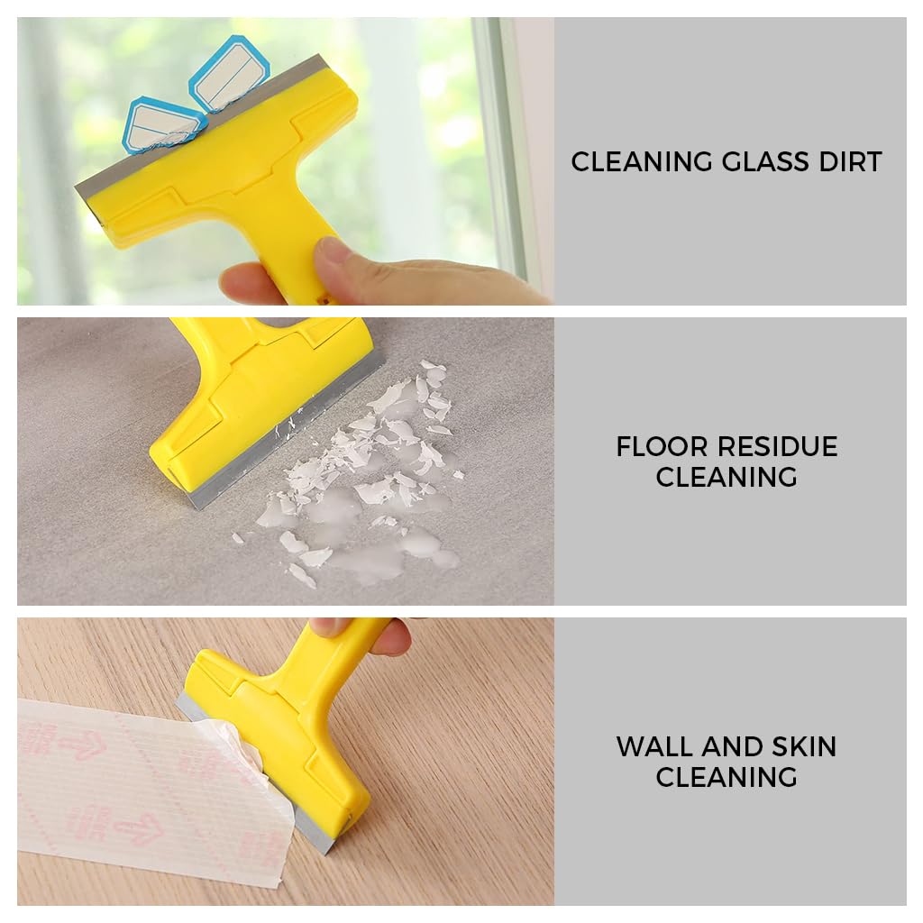 ZIBUYU® Wall scraper for cleaning 10Pcs Extra Blades Glue Remove Split putty knife blade, paint stripping tool, cleaning tool for removing labels, stickers, decals, paint from glass and stoves