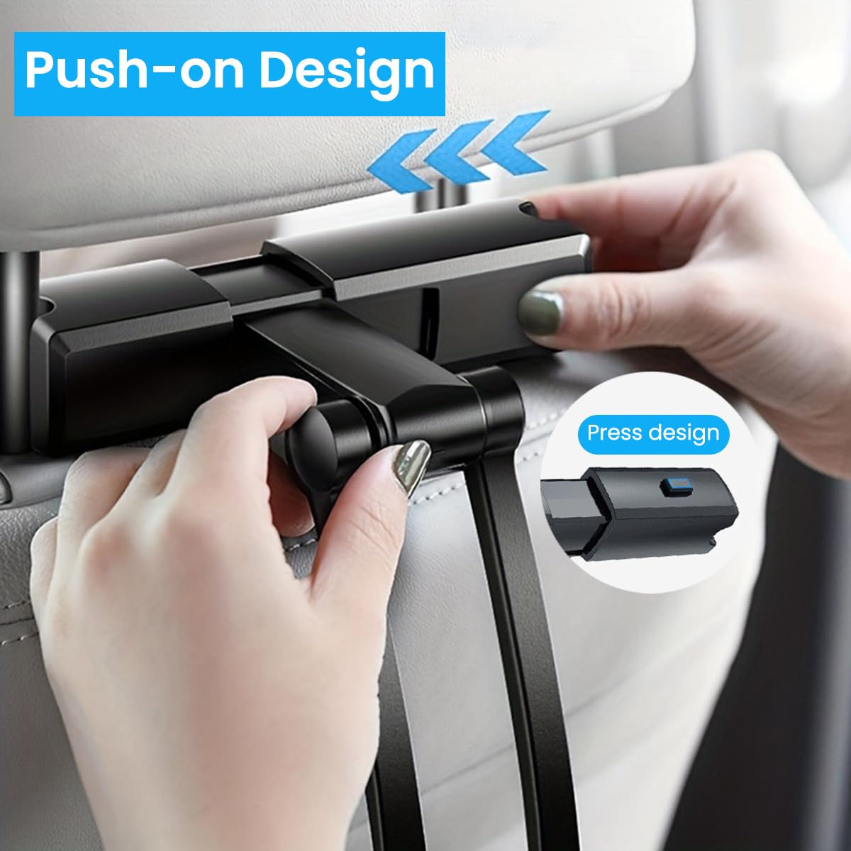 STHIRA® Tablet Holder for Car Back Seat 360° Rotation Aluminum Alloy Retractable Tablet Holder Secure Spring-loaded Clip On Design Universal Tablet Holder for Fits All Tablets