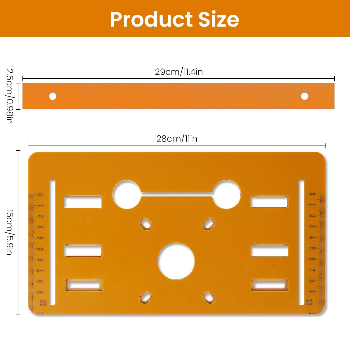 Serplex Adjustable Cutting Machine Guide for Circular Saws with 5mm Plastic Body 28x15cm | 2PCS