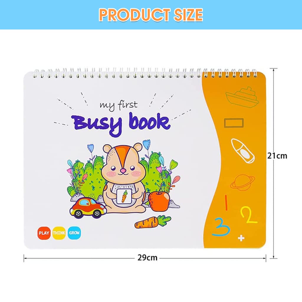 PATPAT Montessori Busy Books for Kids, Autism Sensory Educational Toys, 12 Themes Busy Book for Toddlers 1-3 Boys & Girls ,Preschool Activity Binder Learning Toys for Kids to Develop Learning Skills