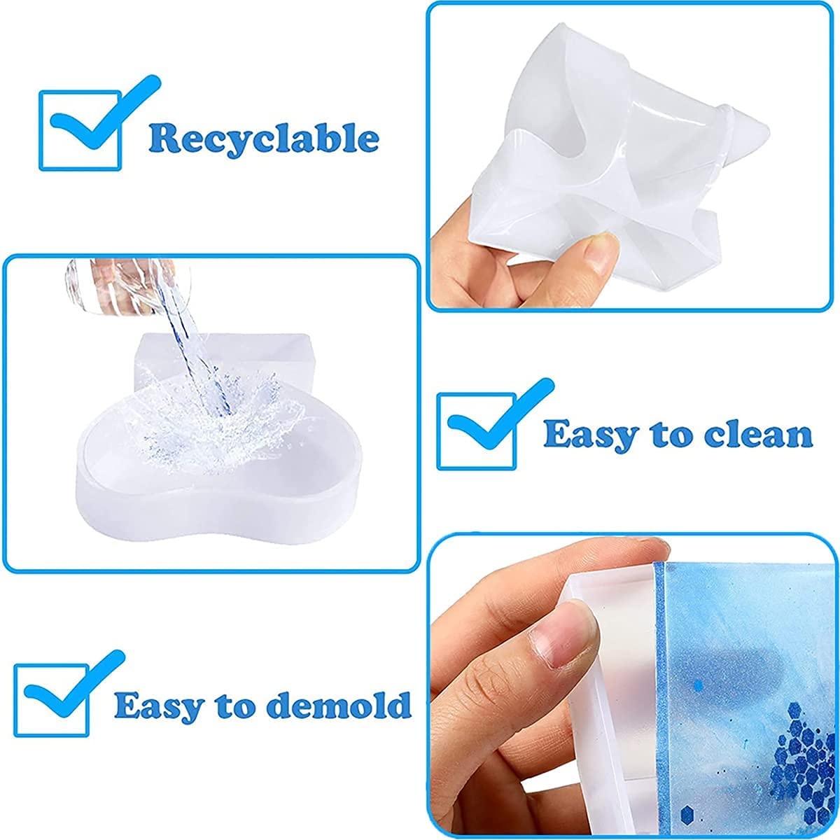 Venzina Photo Frame Moulds Set for DIY Craft with Bases 13x9 cm & 10x9.5 cm | Silicone Resin Casting Kit