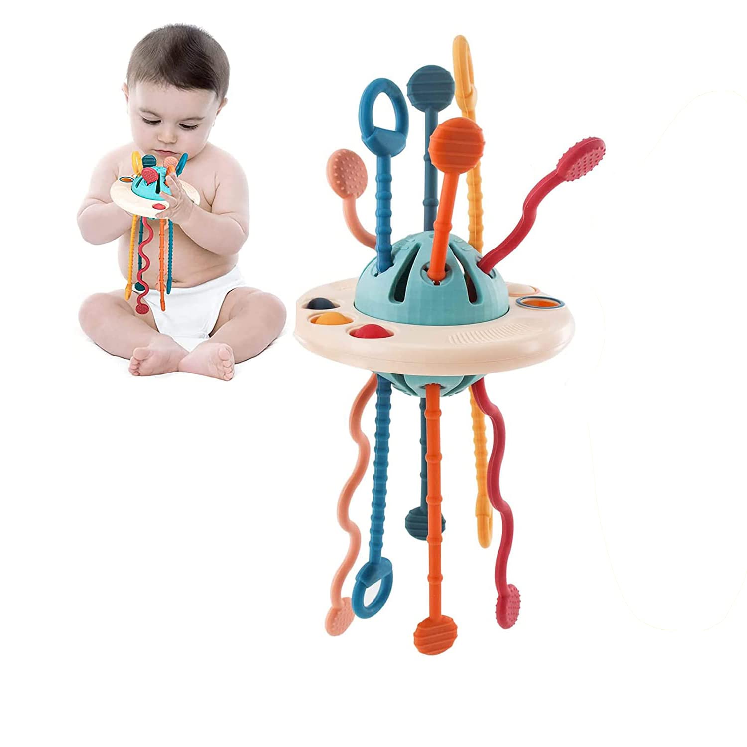 PATPAT Sensory Toys for Kids,Activity Toy for Baby Sensory Development Pop It Toy Montessori Silicone Toys for Toddler Soothing Toy Kids Interactive Toy Early Educational Toys for Infants Newborns