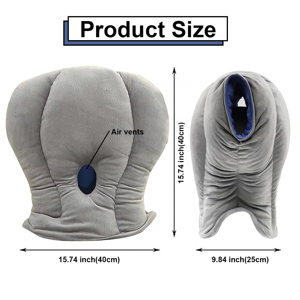 HANNEA Travel Pillow for Neck and Head Support on Plane Car and Office Desk | Comfortable Rest