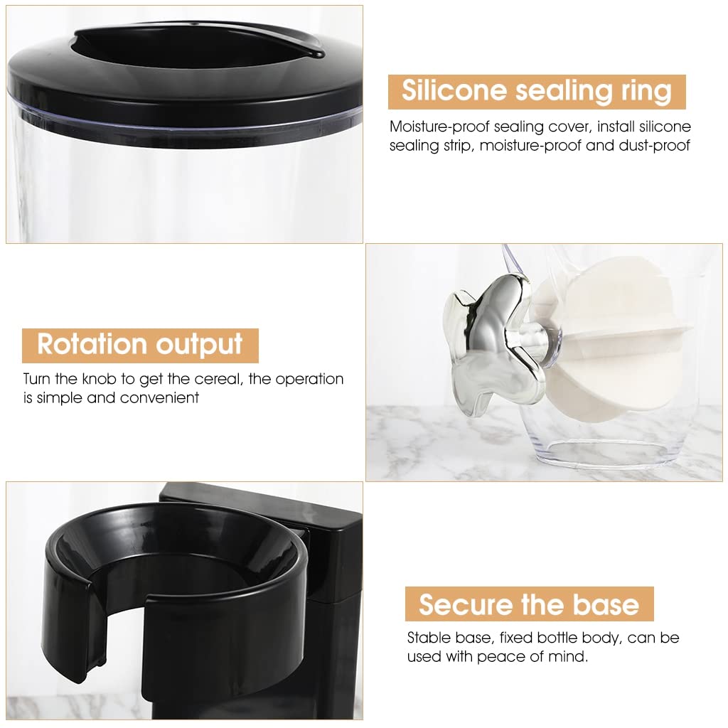 HASTHIP Cereal Dispenser for Dry Food with Dual 2L Jars and Portion Control Knobs | Food Grade Plastic