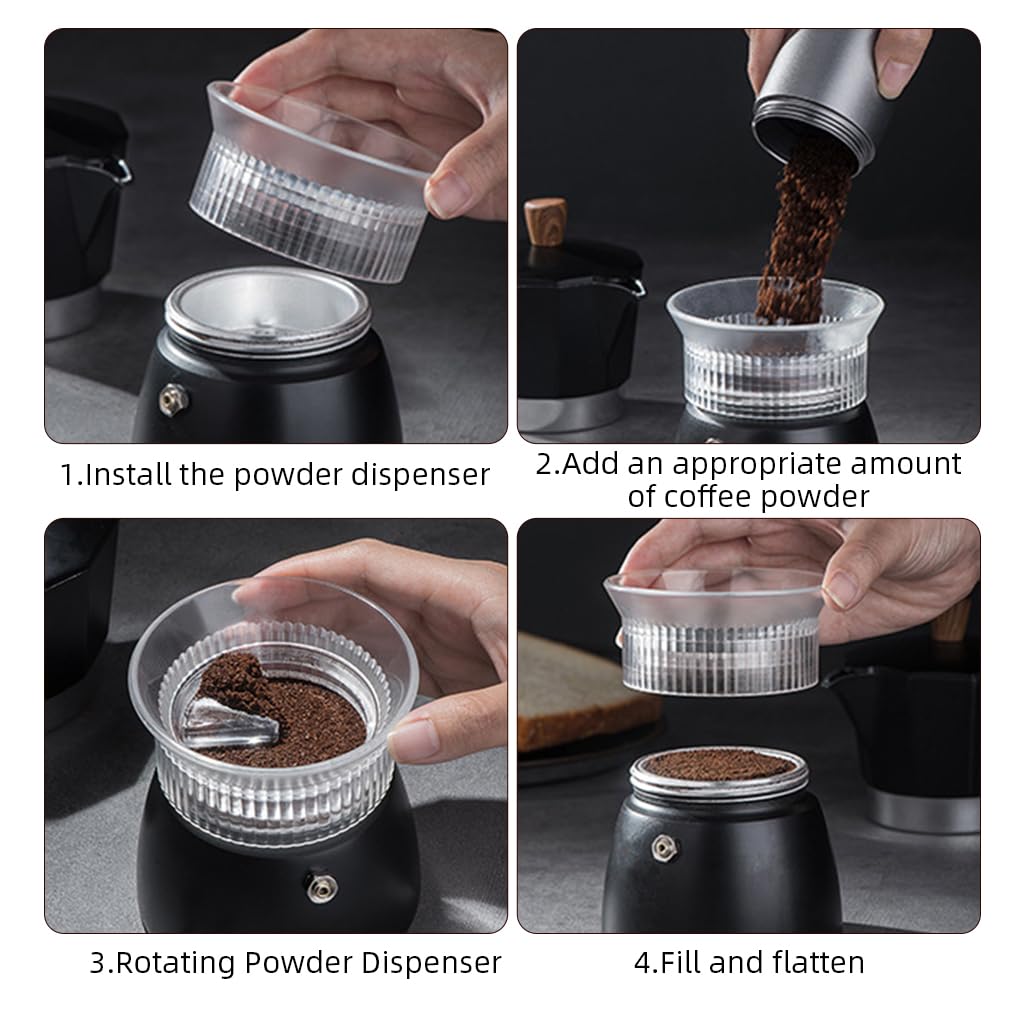 Supvox Powder Ring Distributor for Moka Pot with 3 inch Inner Diameter PP Build | Even Coffee Ground Leveling Tool