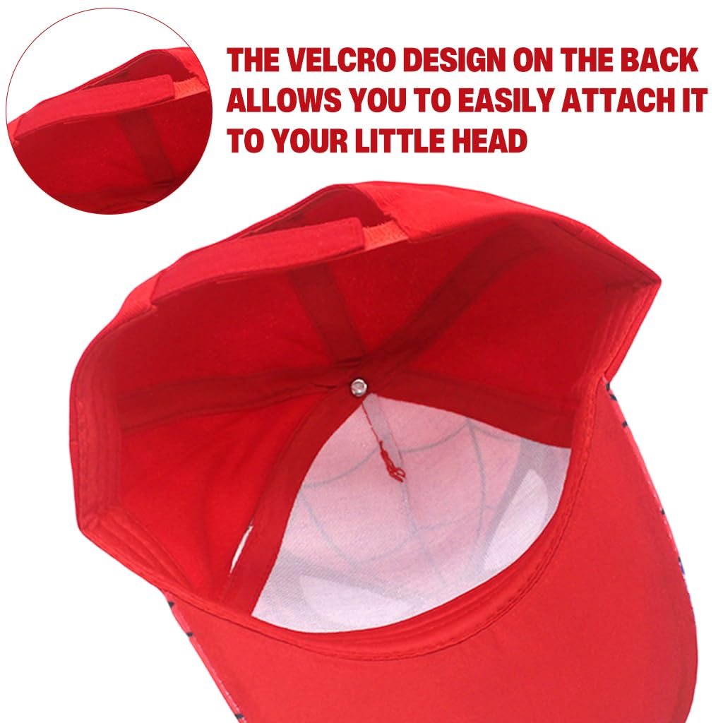PROBEROS Red Superhero Cartoon Cap for Kids featuring Adjustable Fit and Lightweight Comfort