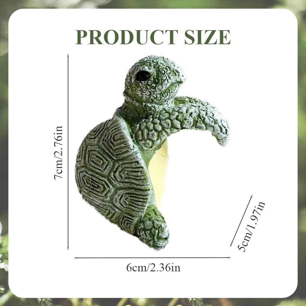 HASTHIP Resin Turtle Ornament for Planters with Hanging Climbing Design 7x5.5cm | Garden Decor