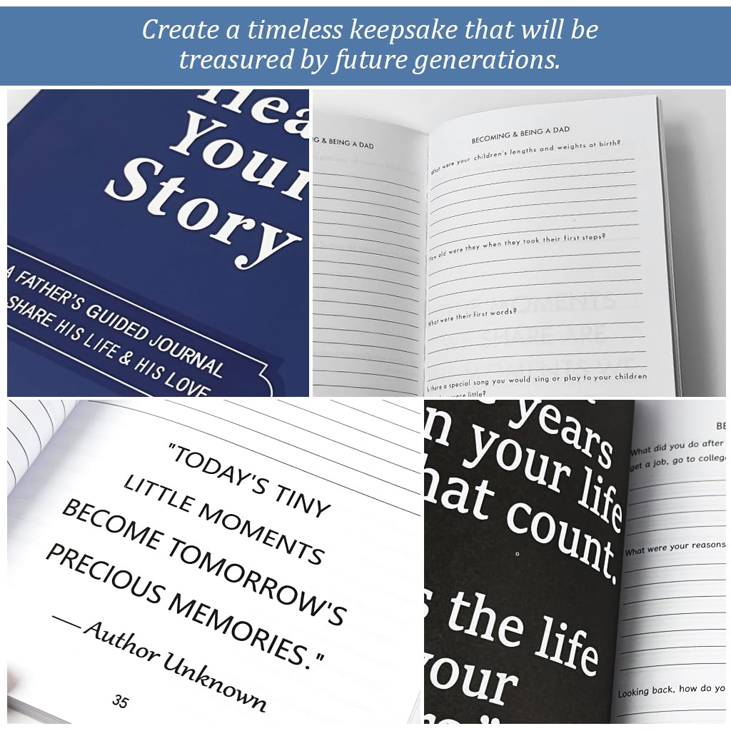 SNOWIE SOFT Dad Journal for Sharing Life Stories with 152 Pages and Embossed Hardcover | Thoughtful Gift for Fathers