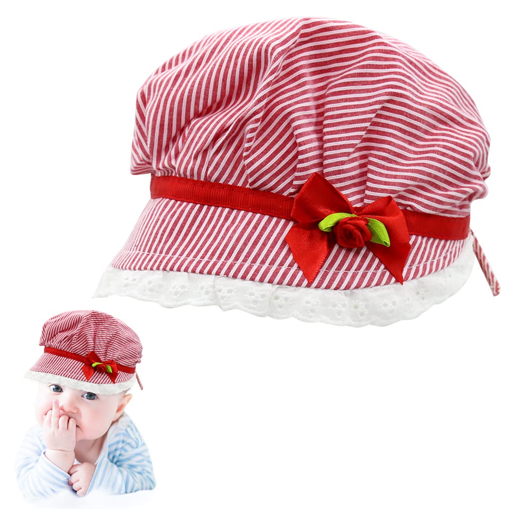 SNOWIE SOFT Baby Hats for Girls featuring Lace Edging and Wide Brim | 14.9–17.7 in Cotton Sun Protection