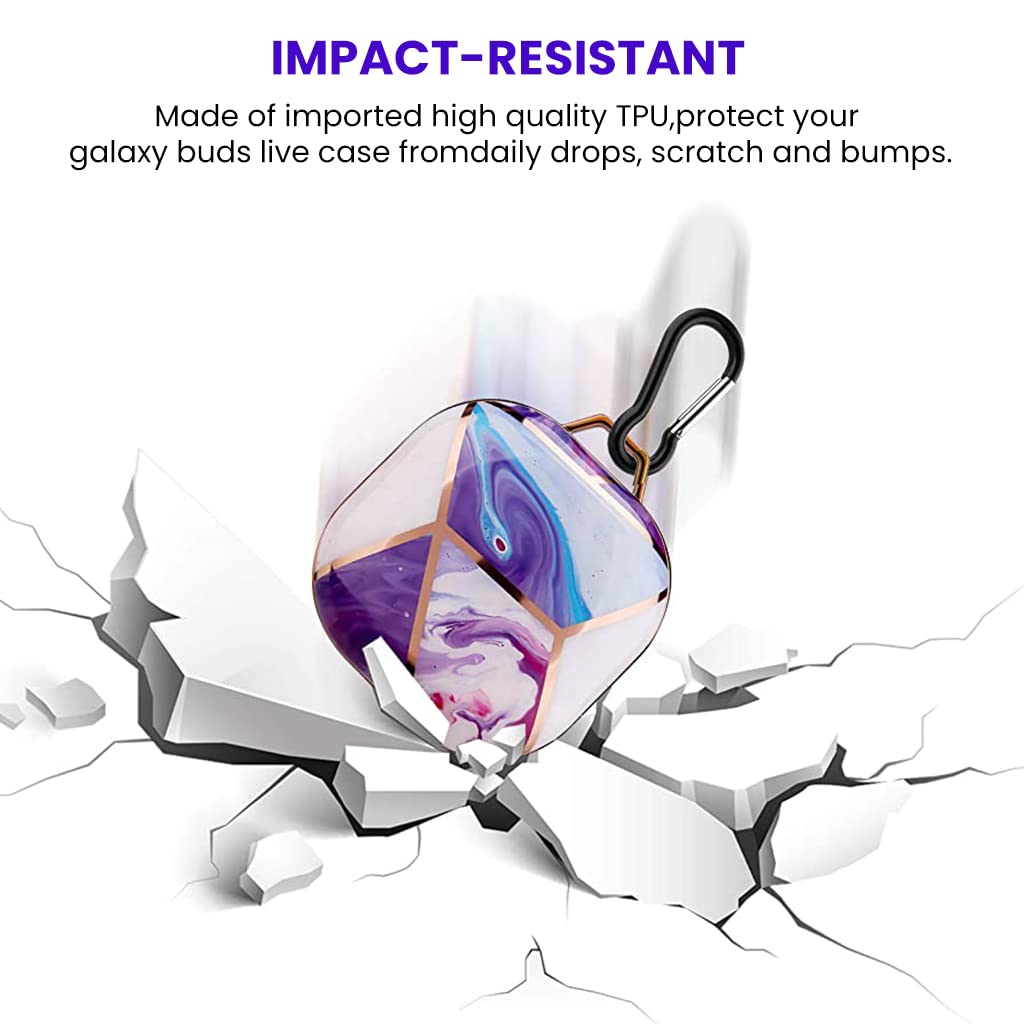 Zeitel Samsung Galaxy Buds Case Cover with Two Piece Design and Chrome PC Protection | Includes Key Ring for Travel