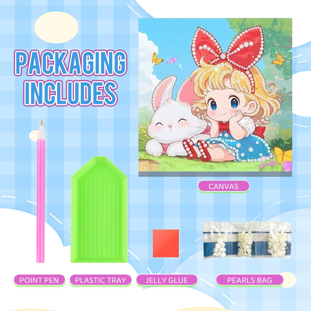 PATPAT Diamond Art Kits for Kids with Pearl Detailing featuring Cute Stitch Design | Fun DIY Craft