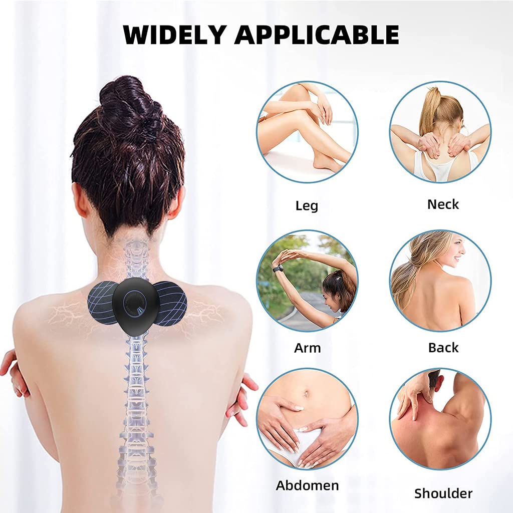 HANNEA® Neck Massager Cervical Vertebra Electric Massager for Shoulder Neck Massager Sticker Intelligent Electric Cervical Massager for Whole Body Cervical Massage Patch for Men Women Shoulder Neck