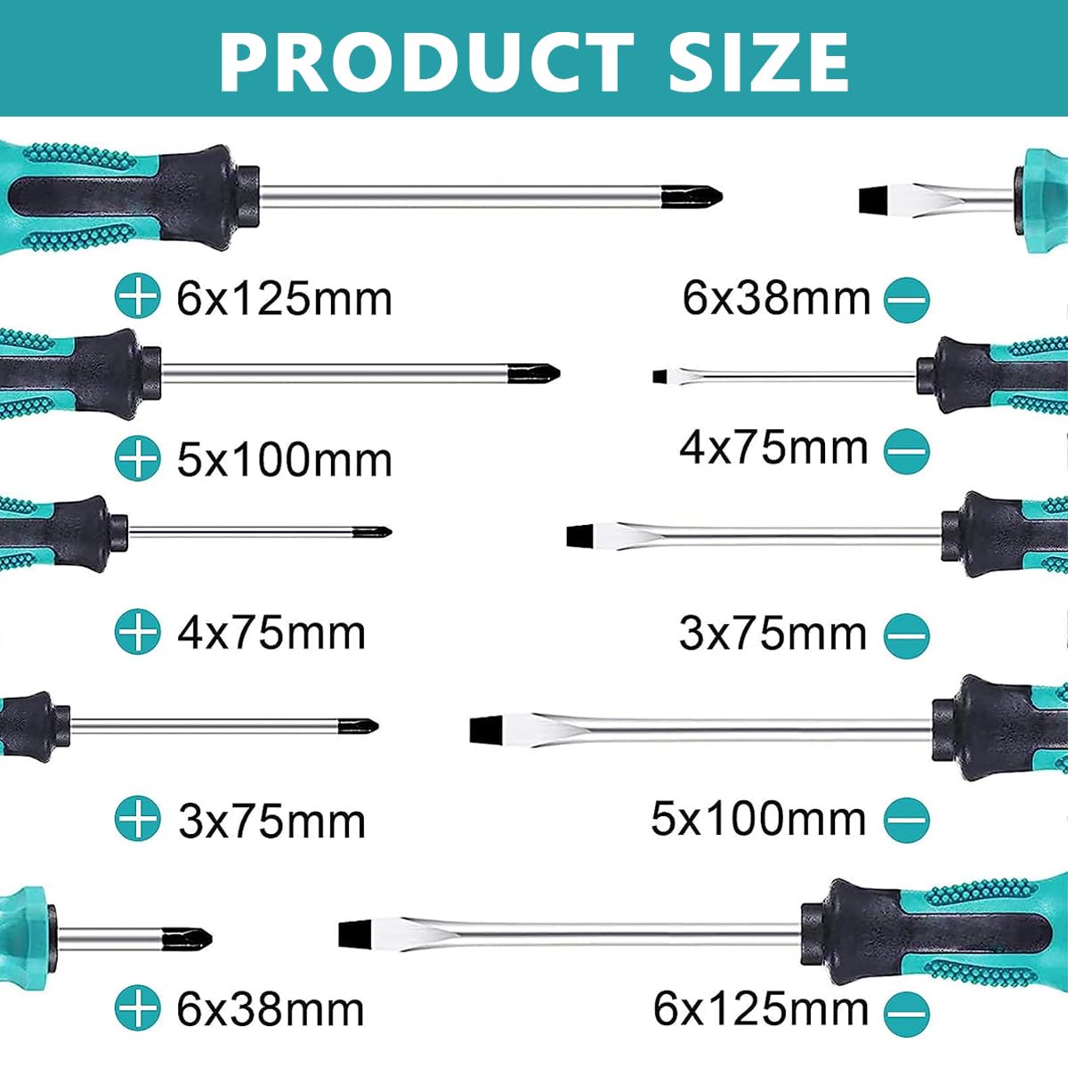 Serplex Screwdriver Set for DIY and Professional Use with 10Pcs Magnetic Tips | Chrome Vanadium Steel and Tool Box